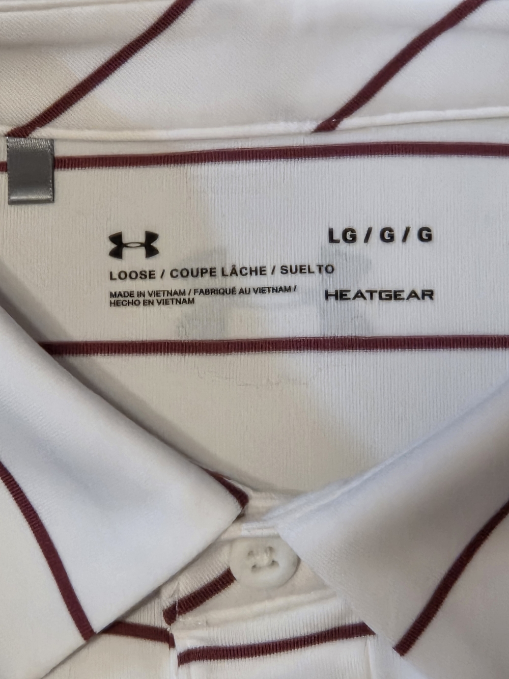 Under Armour Men’s White Stripe Polo Shirt - Picture 4 of 6